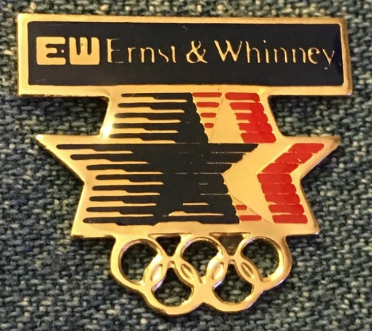 Ernst & Whinney 1984 Los Angeles Olympic sponsor pin