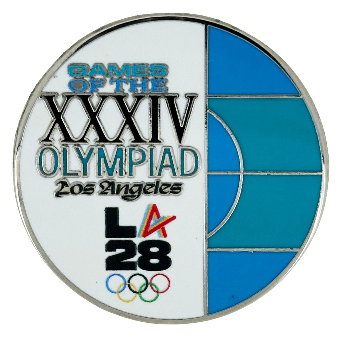 2028 Los Angeles Olympic Pin - LA28 Look of the Games XXXIV Olympiad Round Pin