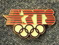 LAOOC Arts pin from the 1984 Los Angeles Olympics with Olympic rings
