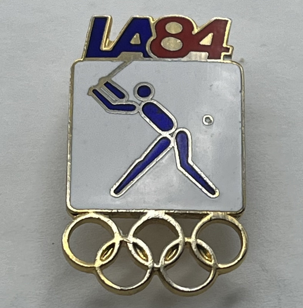 Baseball Olympic Pictogram Brooch Pin ~ 1984 Los Angeles Summer Games ~ LA
