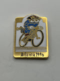 1996 Atlanta Olympic Cycling Pin ~ Izzy Mascot on Bike