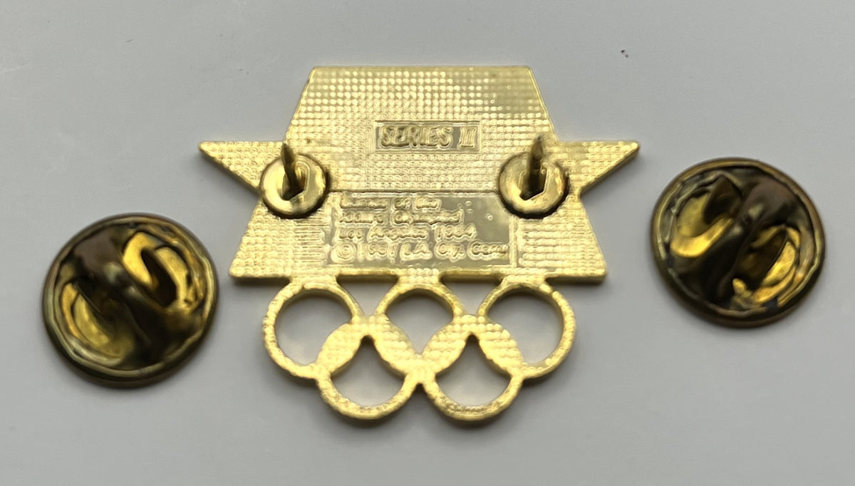 1984 Los Angeles Olympic Stars in Motion Logo Pin ~ Series II Gold Rings