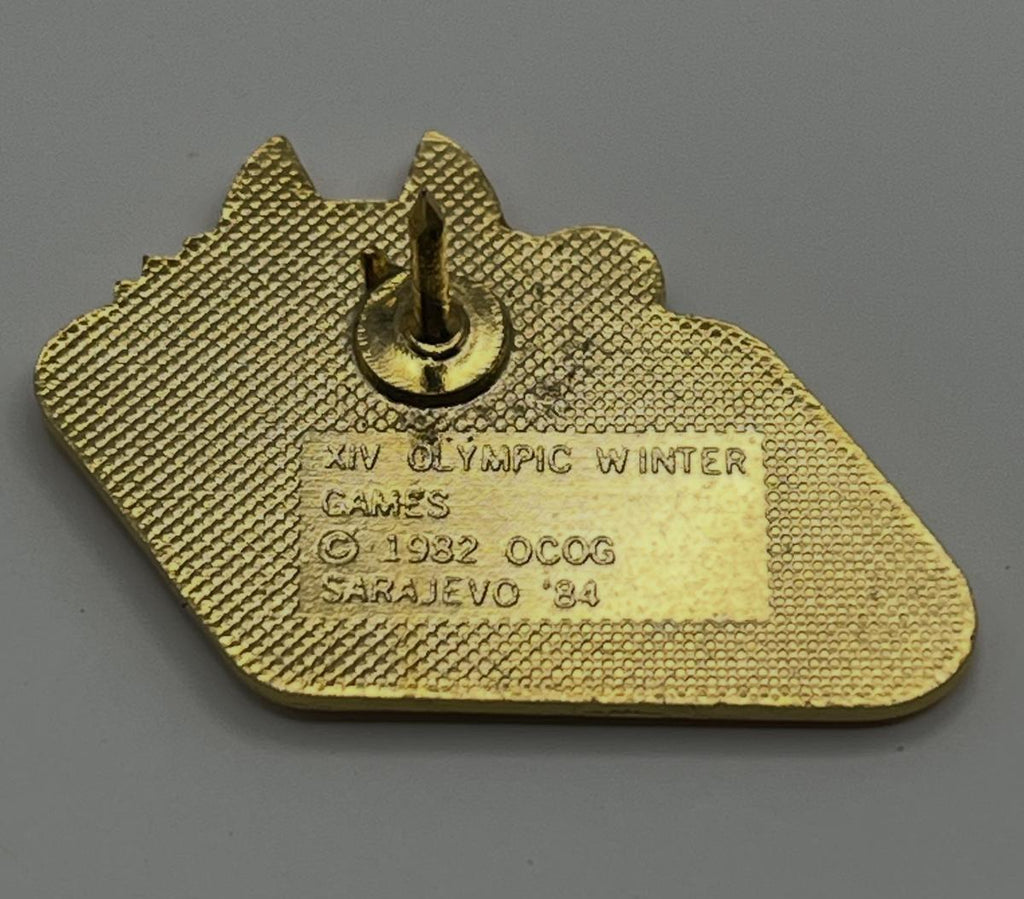 1984 Sarajevo Olympic Pin ~ Vučko Mascot Set ~ Speed Skating