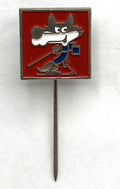1984 Sarajevo Winter Olympics Mascot Stick Pin ~ Vučko the Wolf ~ Red