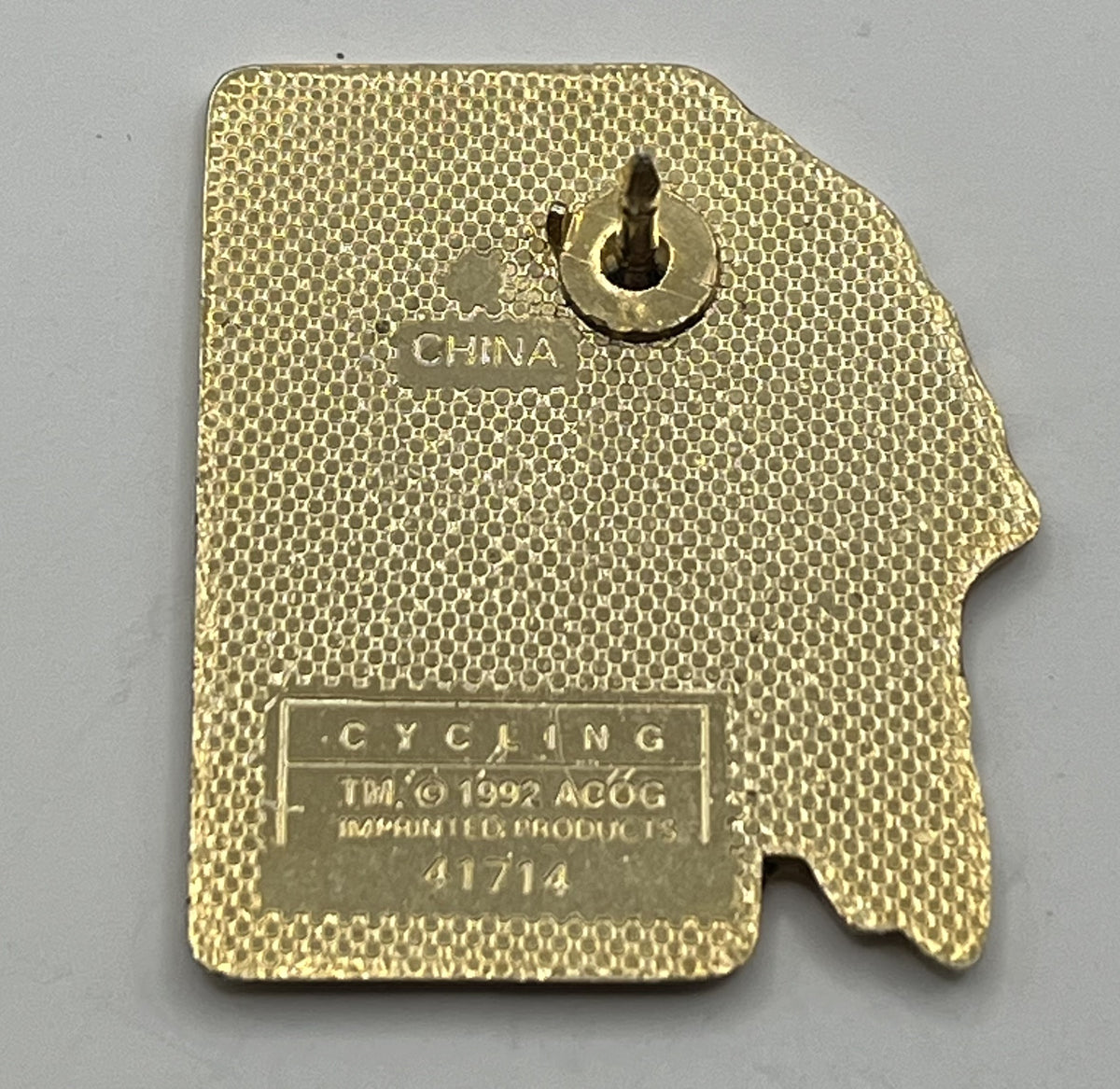 1996 Atlanta Olympic Cycling Pin ~ Cyclist with Torch Logo