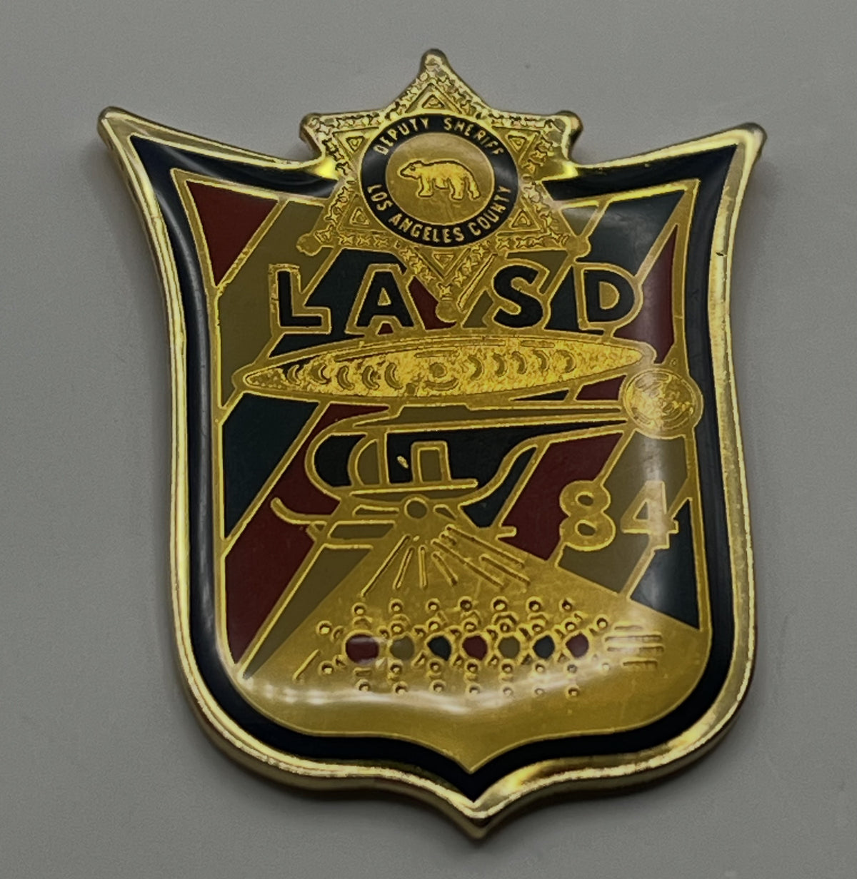 1984 Olympic Pin ~ LASD Deputy Sheriff Los Angeles County Blimp Helicopter