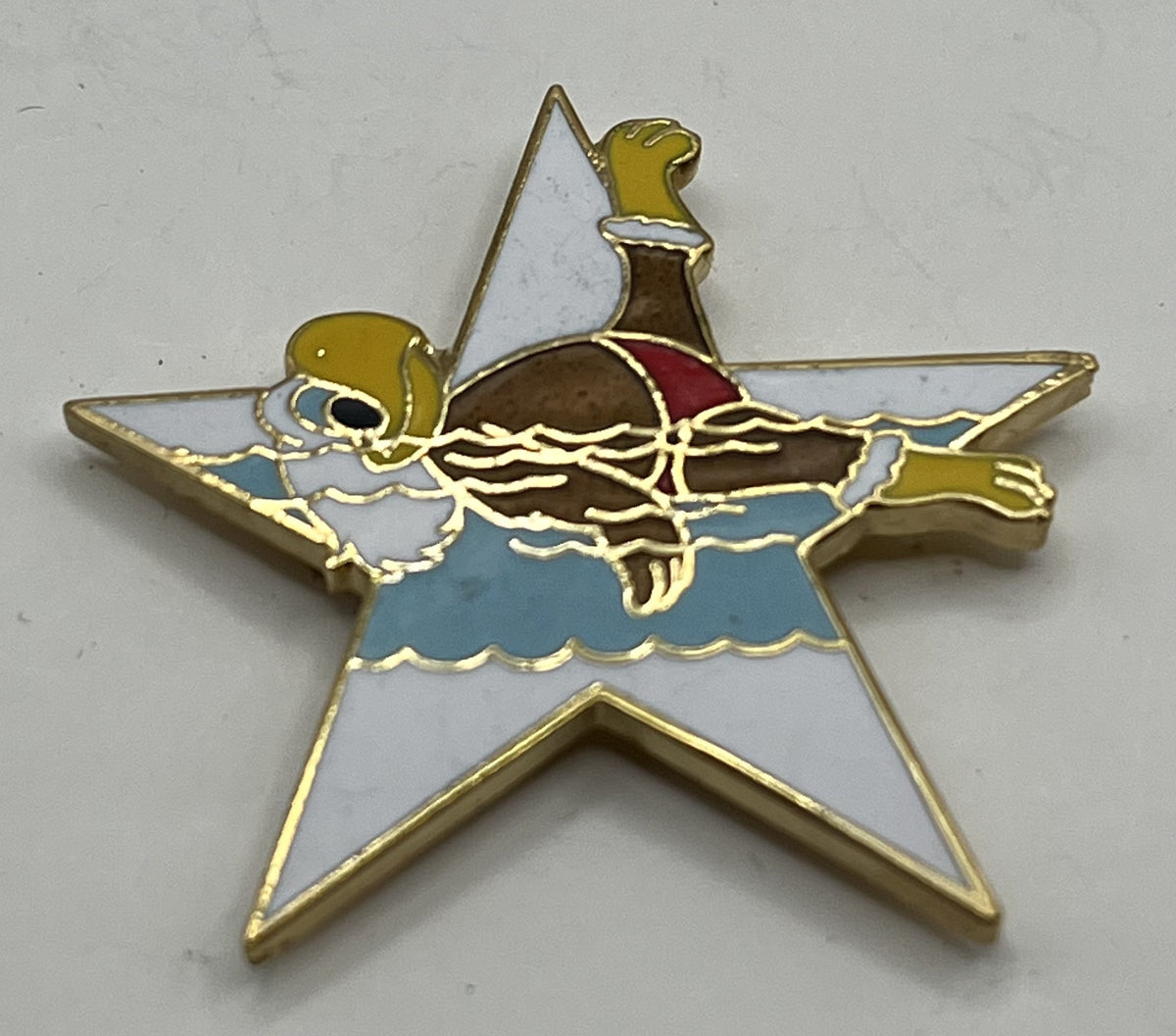 1984 Los Angeles Olympic Synchronized Swimming Pin ~ Sam the Eagle Series II White Star