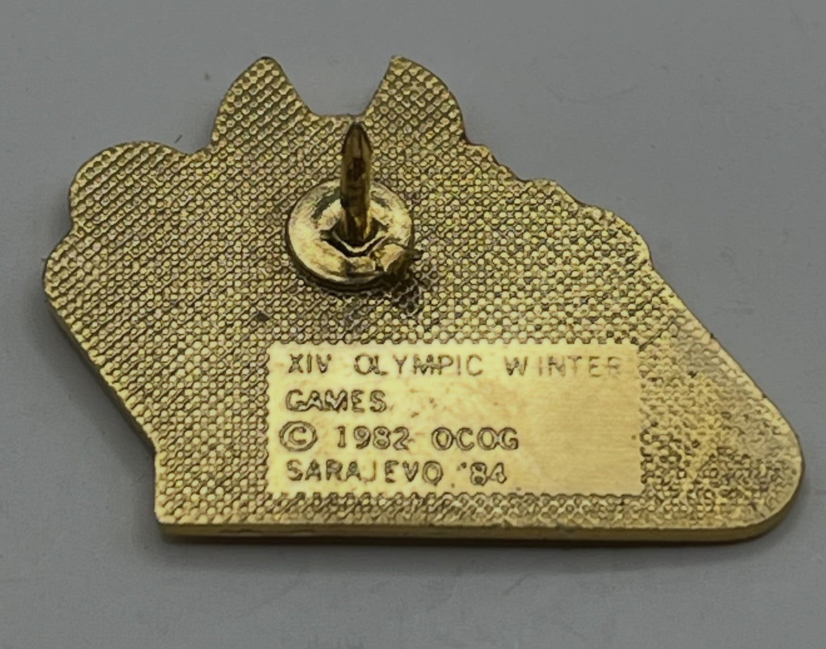 1984 Sarajevo Olympic Pin ~ Vučko Mascot Set ~ Ice Hockey Player