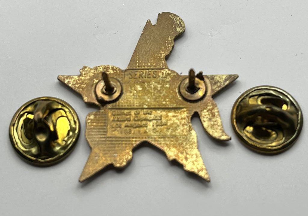 1984 Los Angeles Olympic Equestrian Pin ~ Sam the Eagle Series II Blue Star