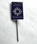 1984 Sarajevo Winter Olympics Stick Pin ~ Snowflake Emblem ~ Blue