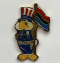 1984 Los Angeles Olympic Pin Sam the Eagle Police Officer with Flag