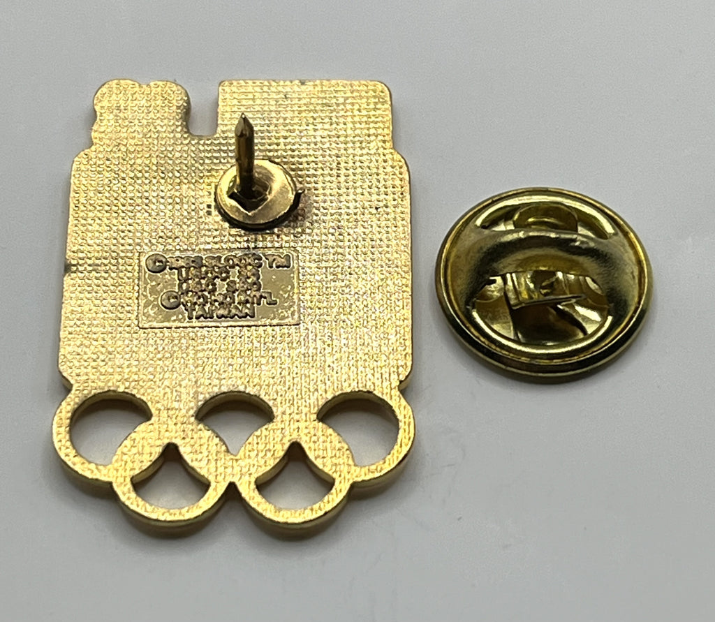 1988 Seoul Olympic Baseball Pin ~ Seoul 88 Pictogram with Olympic Rings