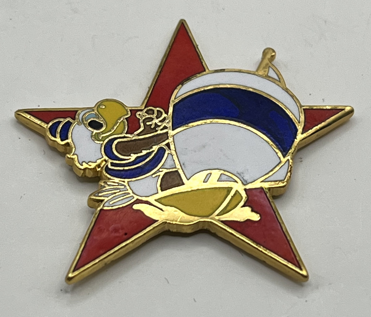 1984 Los Angeles Olympic Yachting Pin ~ Sam the Eagle Series II Red Star