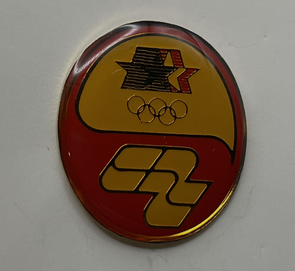 1984 Olympic Pin ~ Sponsor ~ Crown Zellerbach ~ 84' Stars in Motion Logo