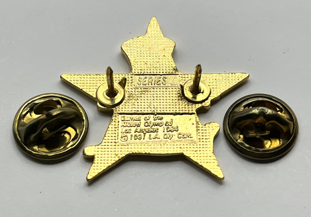 1984 Los Angeles Olympic Track & Field Pin ~ Sam the Eagle Series II Red Star