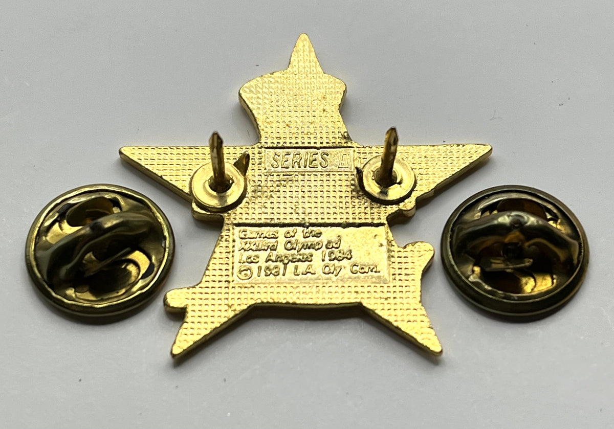 1984 Los Angeles Olympic Track & Field Pin ~ Sam the Eagle Series II Red Star