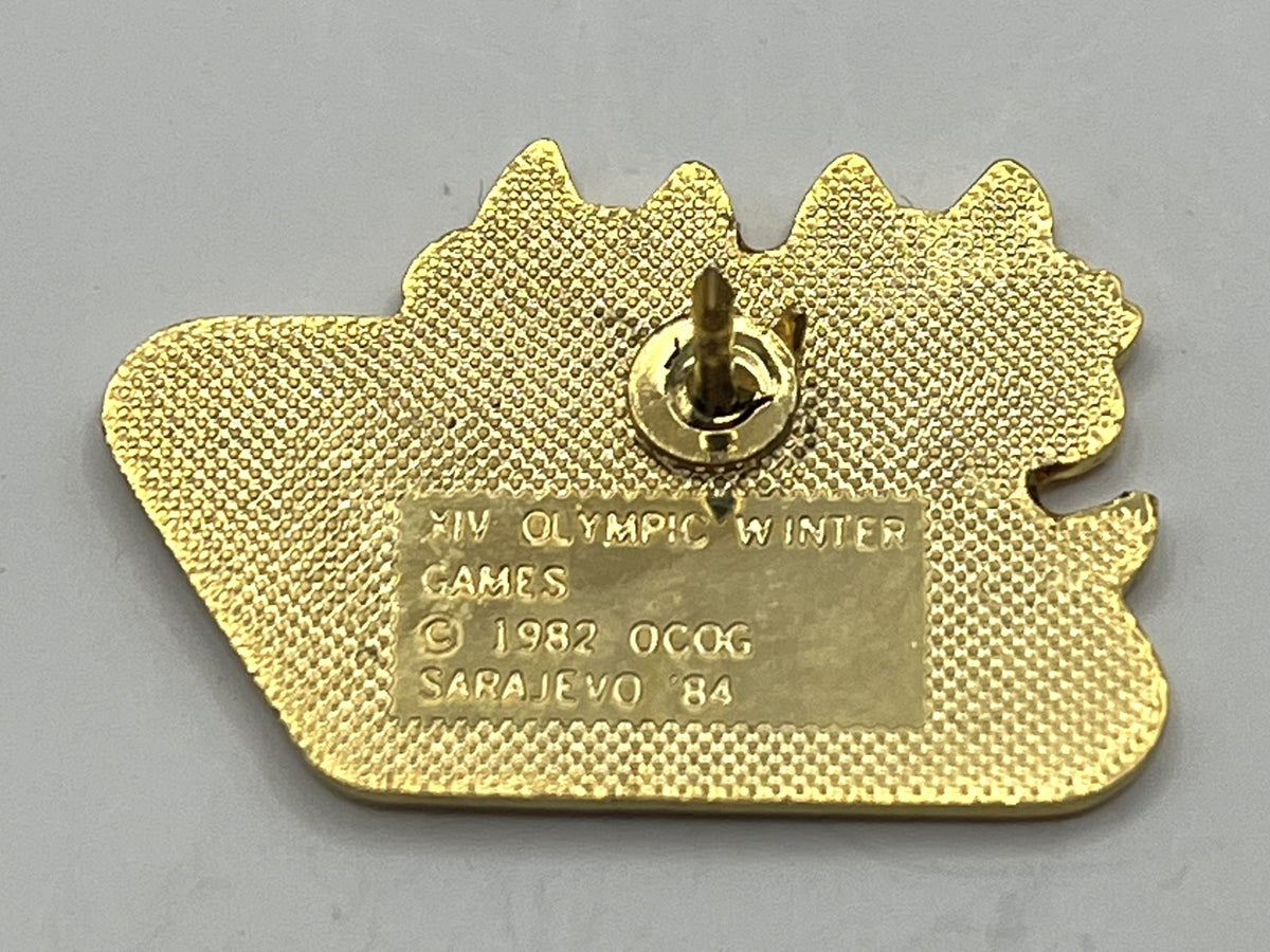 1984 Sarajevo Olympic Pin ~ Vučko Mascot Set ~ Pairs Figure Skating