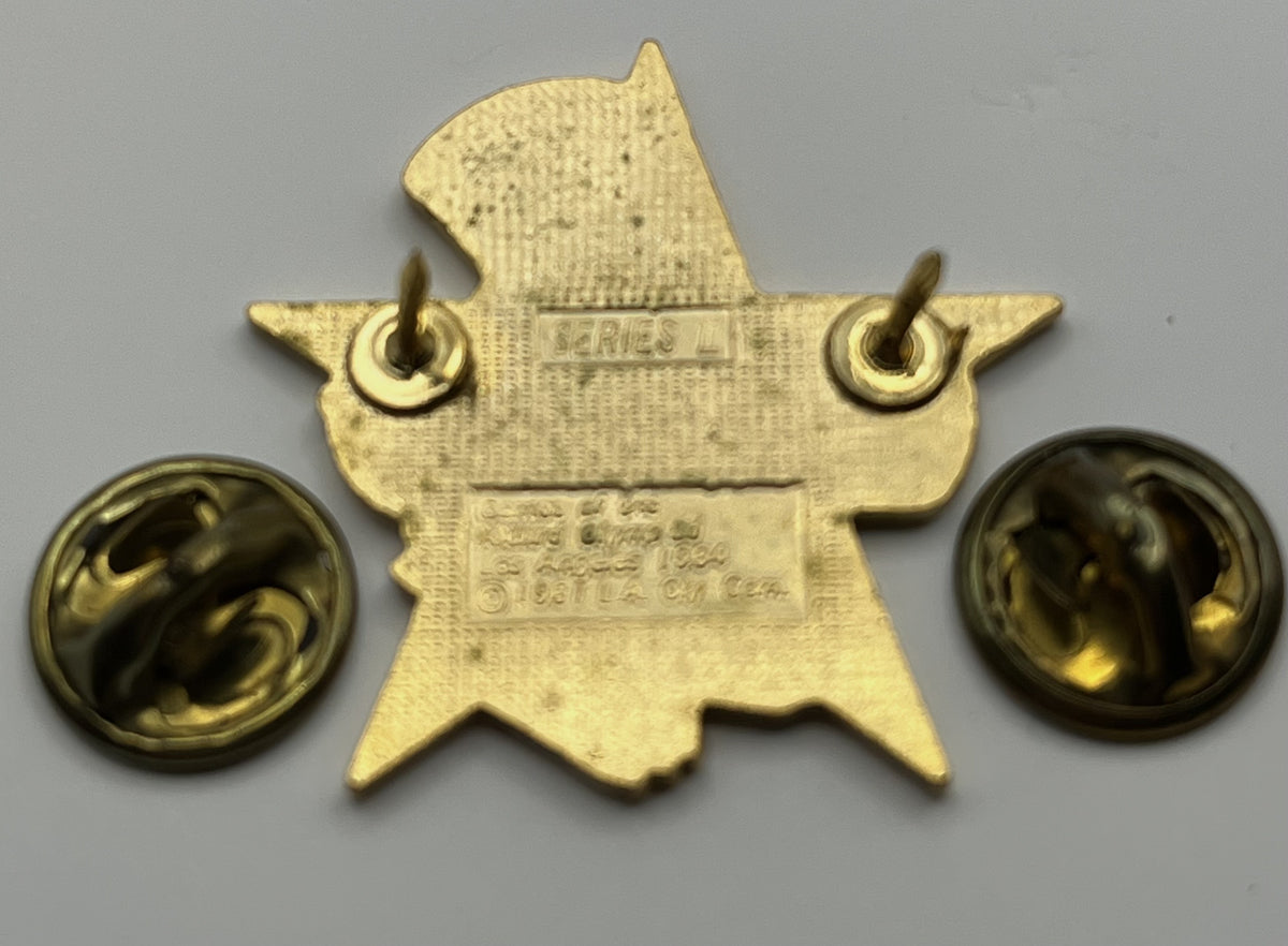 1984 Los Angeles Olympic Kayak Pin ~ Sam the Eagle Series II Red Star