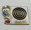 1996 Atlanta Olympic Shooting Pin ~ Izzy Mascot with Target
