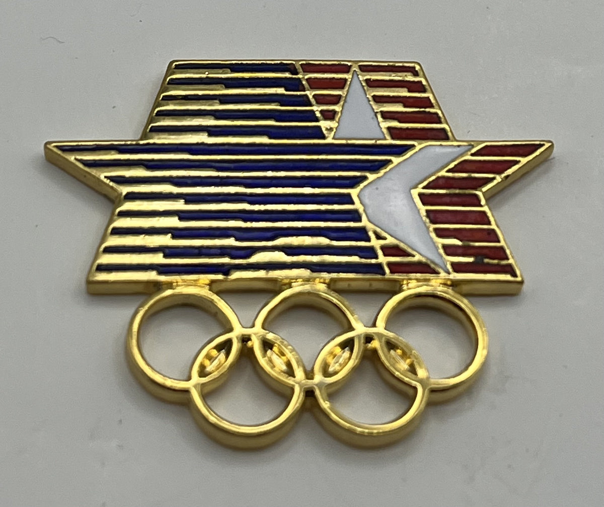 1984 Los Angeles Olympic Stars in Motion Logo Pin ~ Series II Gold Rings