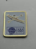 1992 Barcelona Olympic Kayak Pin ~ Pedigree USA Sponsor Cobi Canoeing