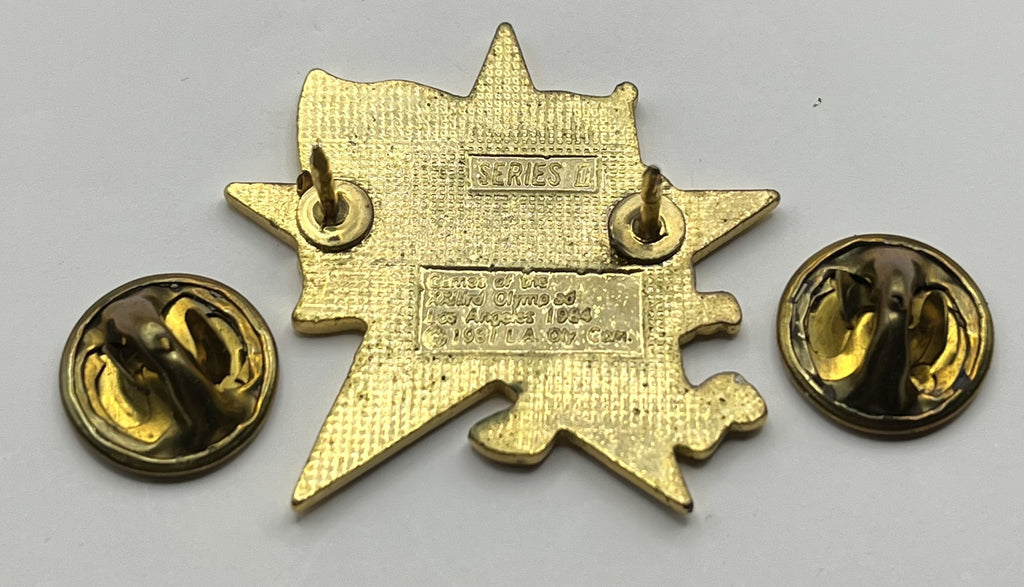 1984 Los Angeles Olympic Flag Pin ~ Sam the Eagle Series II White Star USA Flag