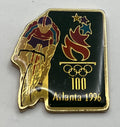 1996 Atlanta Olympic Cycling Pin ~ Cyclist with Torch Logo
