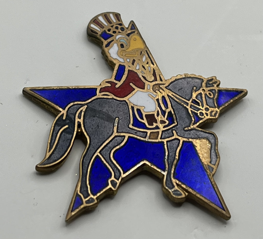 1984 Los Angeles Olympic Equestrian Pin ~ Sam the Eagle Series II Blue Star