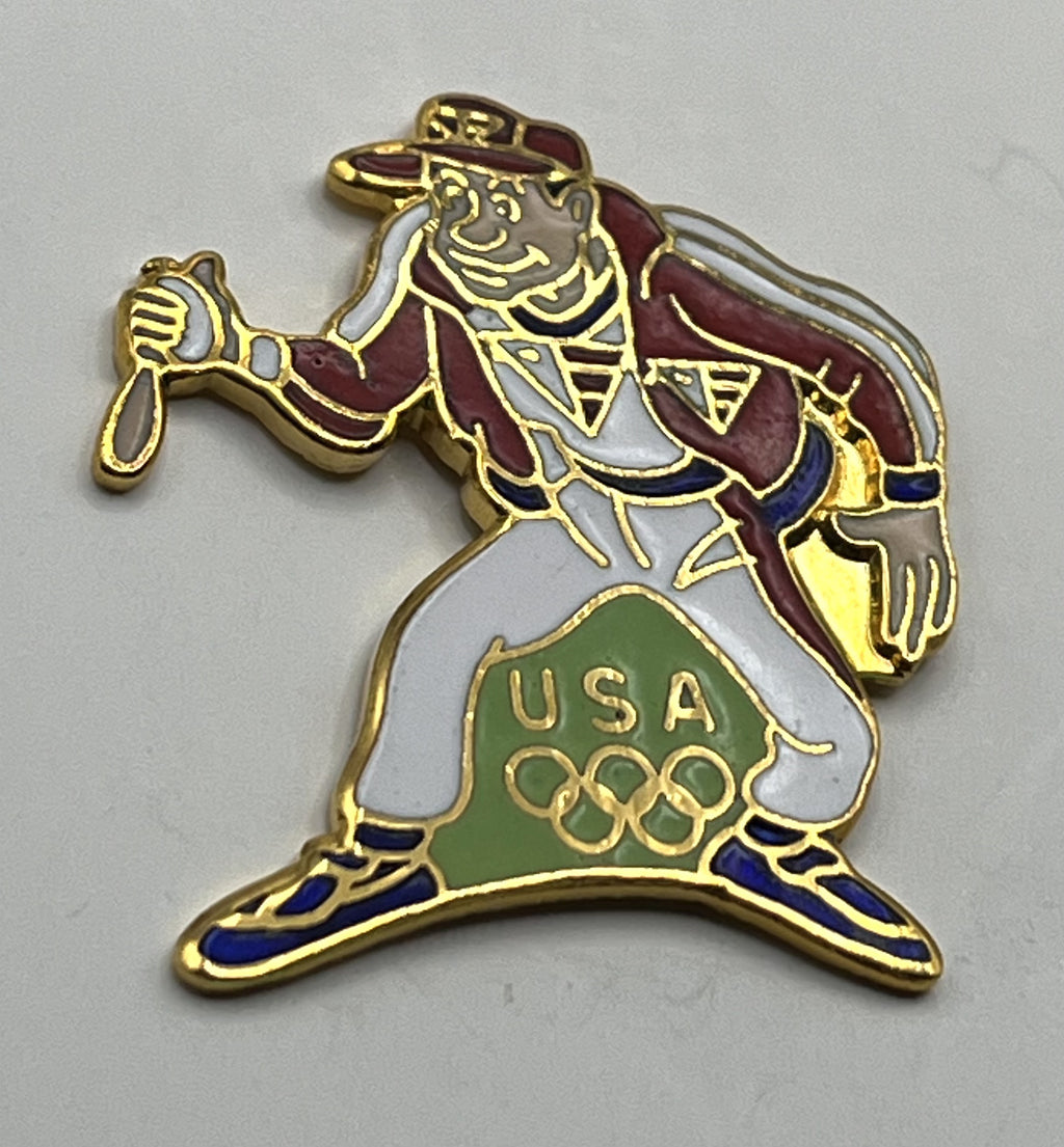 1988 Seoul Olympic Pin ~ Hanna-Barbera Olympikids Head Coach Dexter Davis USA