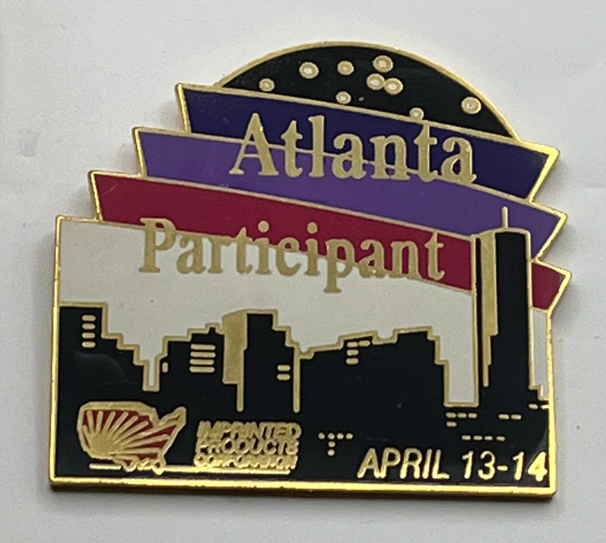 1996 Atlanta Olympic Pin Commemorative Atlanta Participant April 13-14