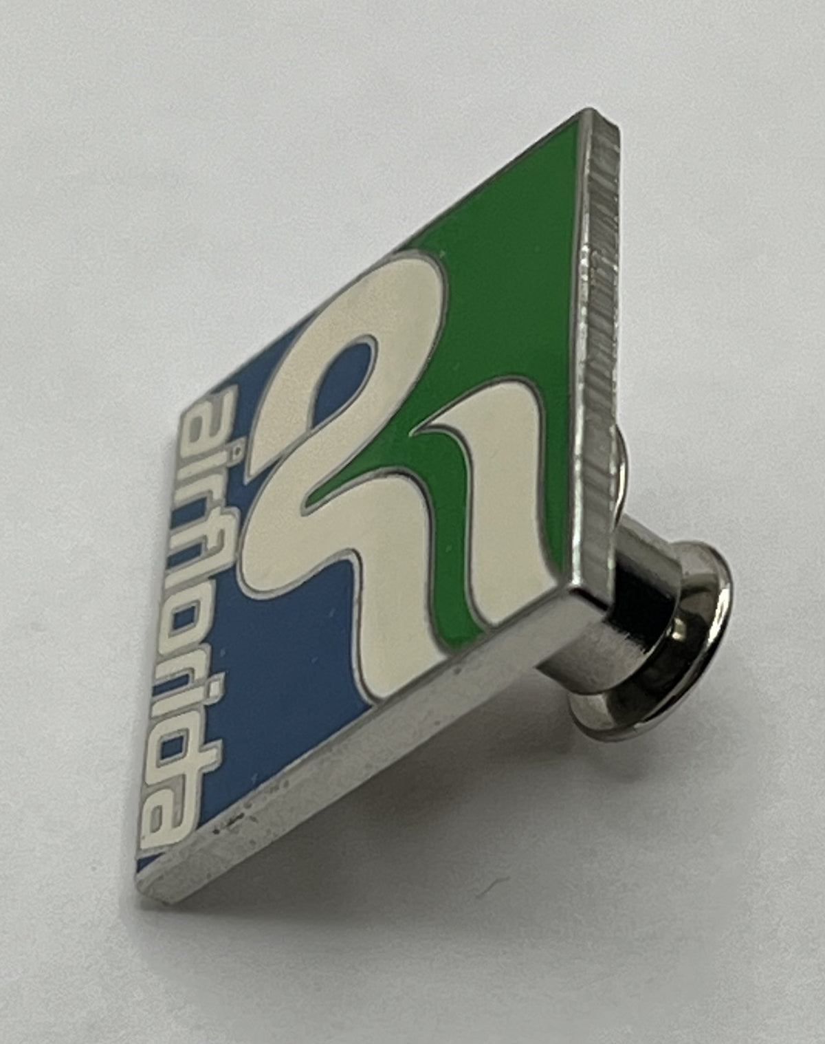 Air Florida Airline Pin ~ Green, White & Blue Logo ~ Gold Gift Box