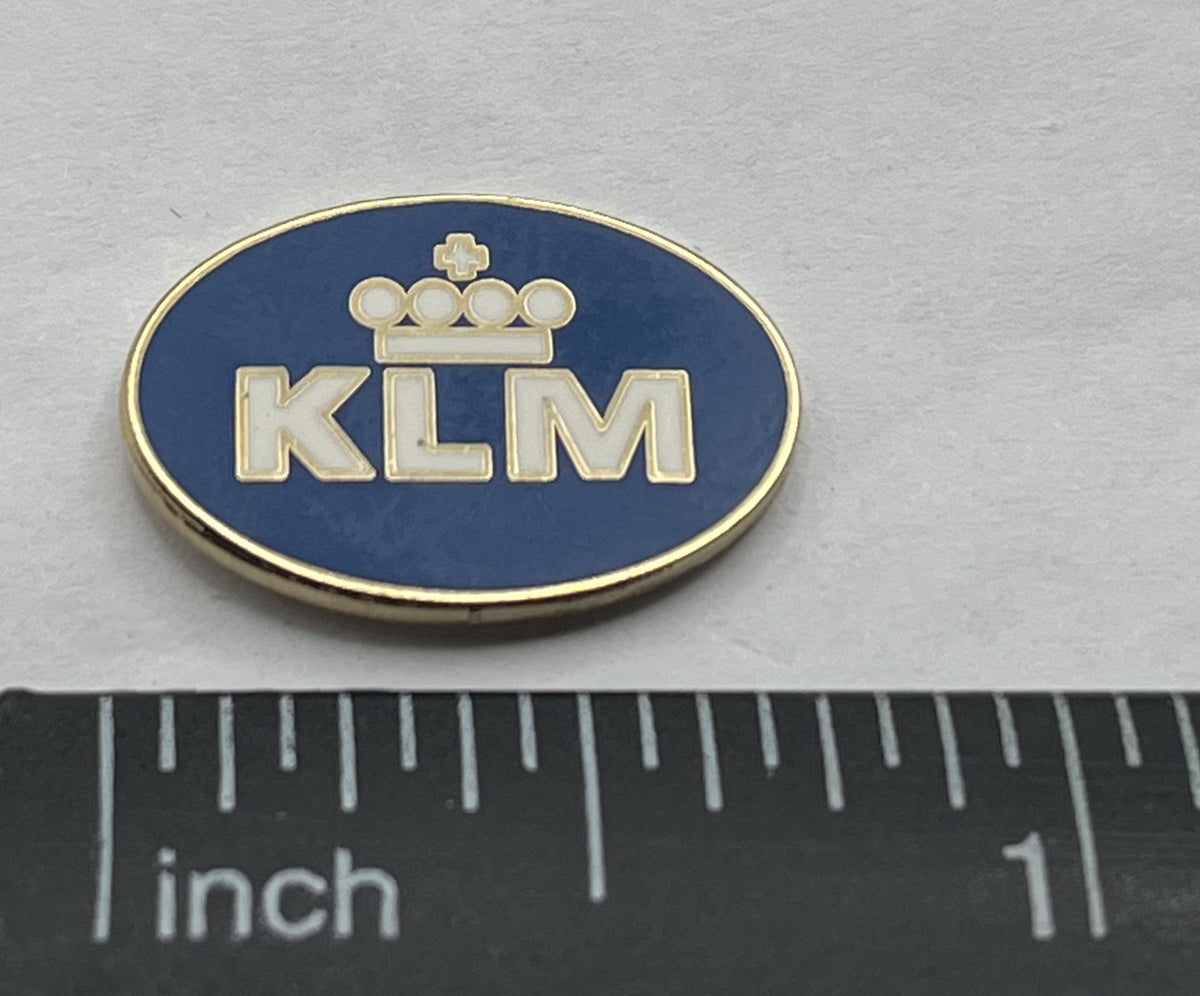 KLM Royal Dutch Airlines Pin ~ Blue Oval Crown Logo