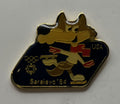 1984 Sarajevo Olympic Pin ~ Vučko Mascot Set ~ Figure Skating