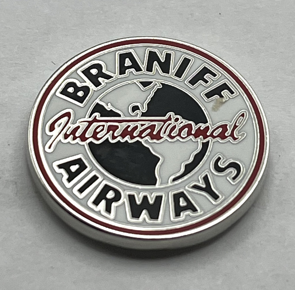 Braniff International Airways Pin ~ Classic Globe Logo ~ Round