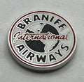 Braniff International Airways Pin ~ Classic Globe Logo ~ Round