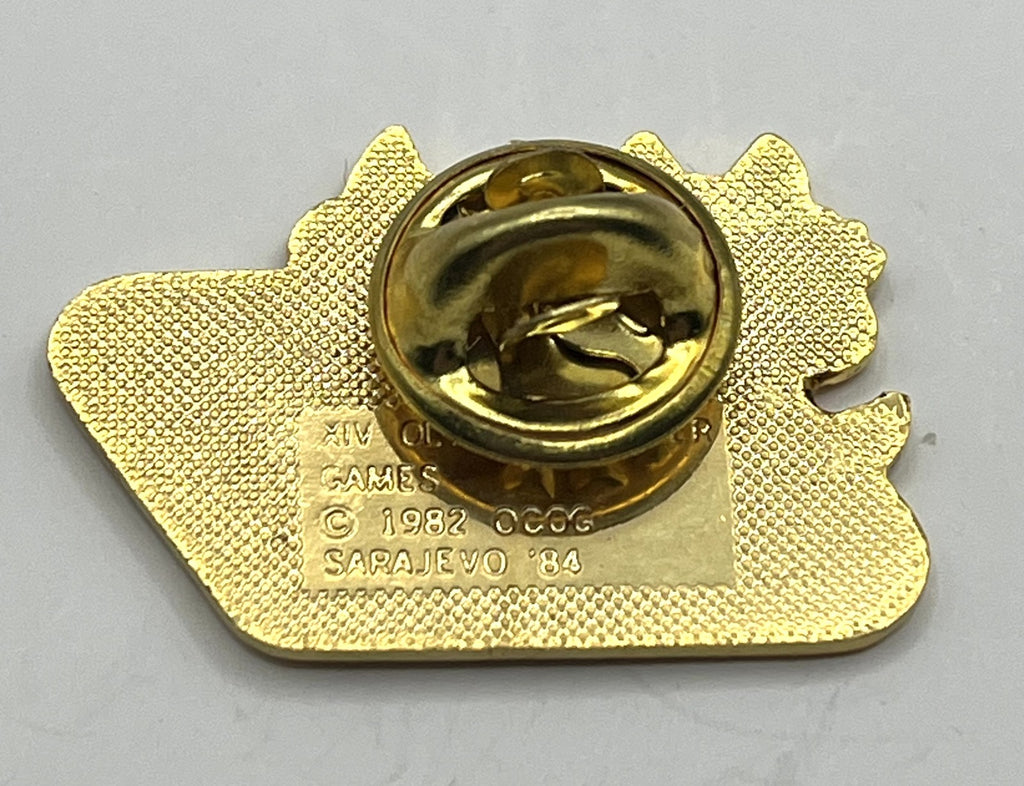 1984 Sarajevo Olympic Pin ~ Vučko Mascot Set ~ Pairs Figure Skating