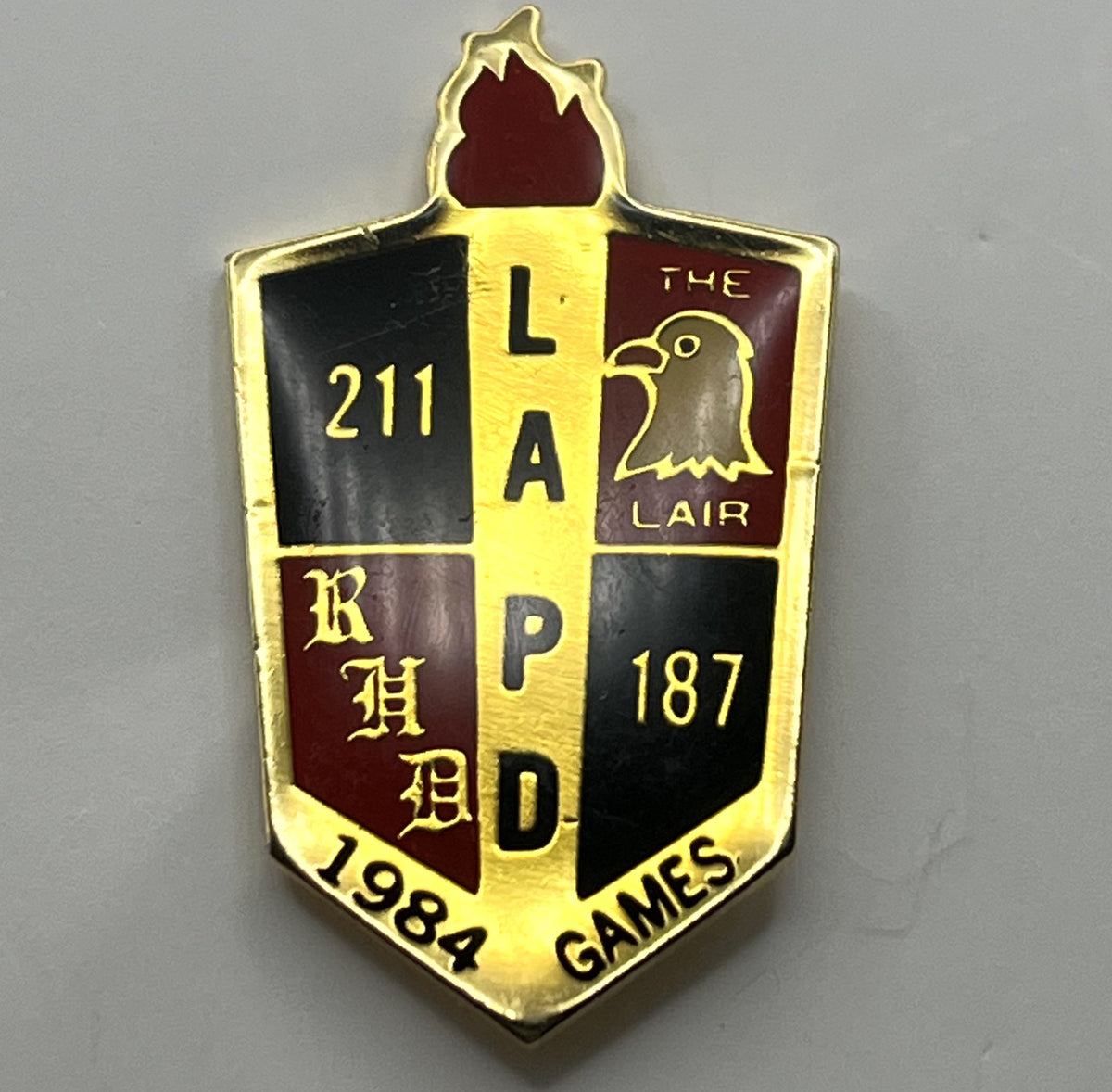 1984 Olympic Pin ~ LAPD Robbery-Homicide Division RHD 211 187 The Lair
