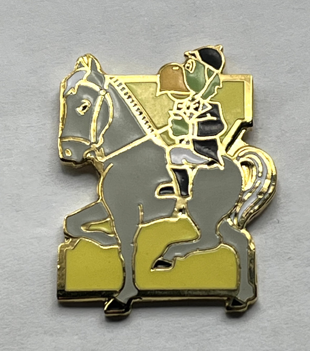 1987 Pan American Games Equestrian Pin ~ Amigo Mascot on Horseback ~ Indianapolis