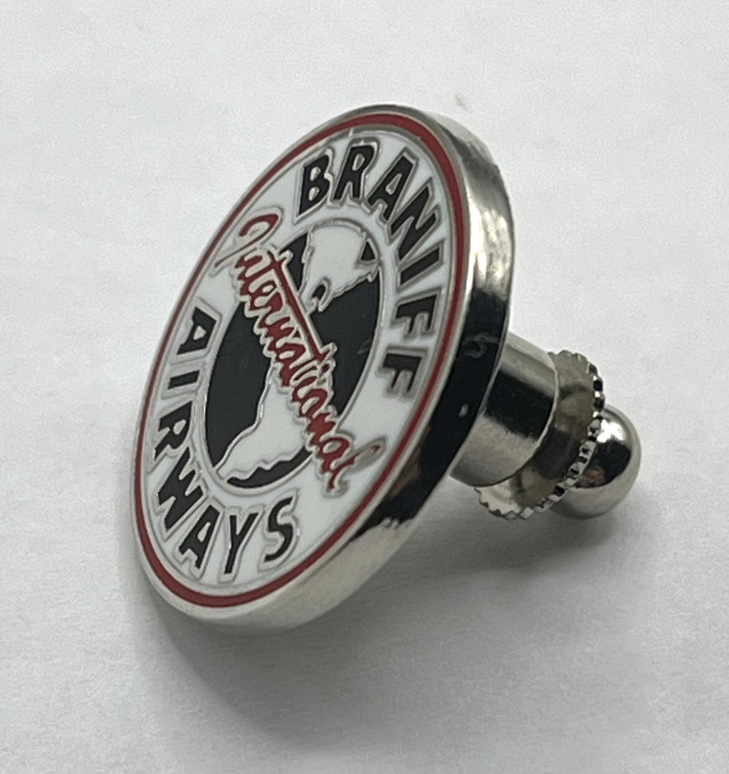 Braniff International Airways Pin ~ Classic Globe Logo ~ Round