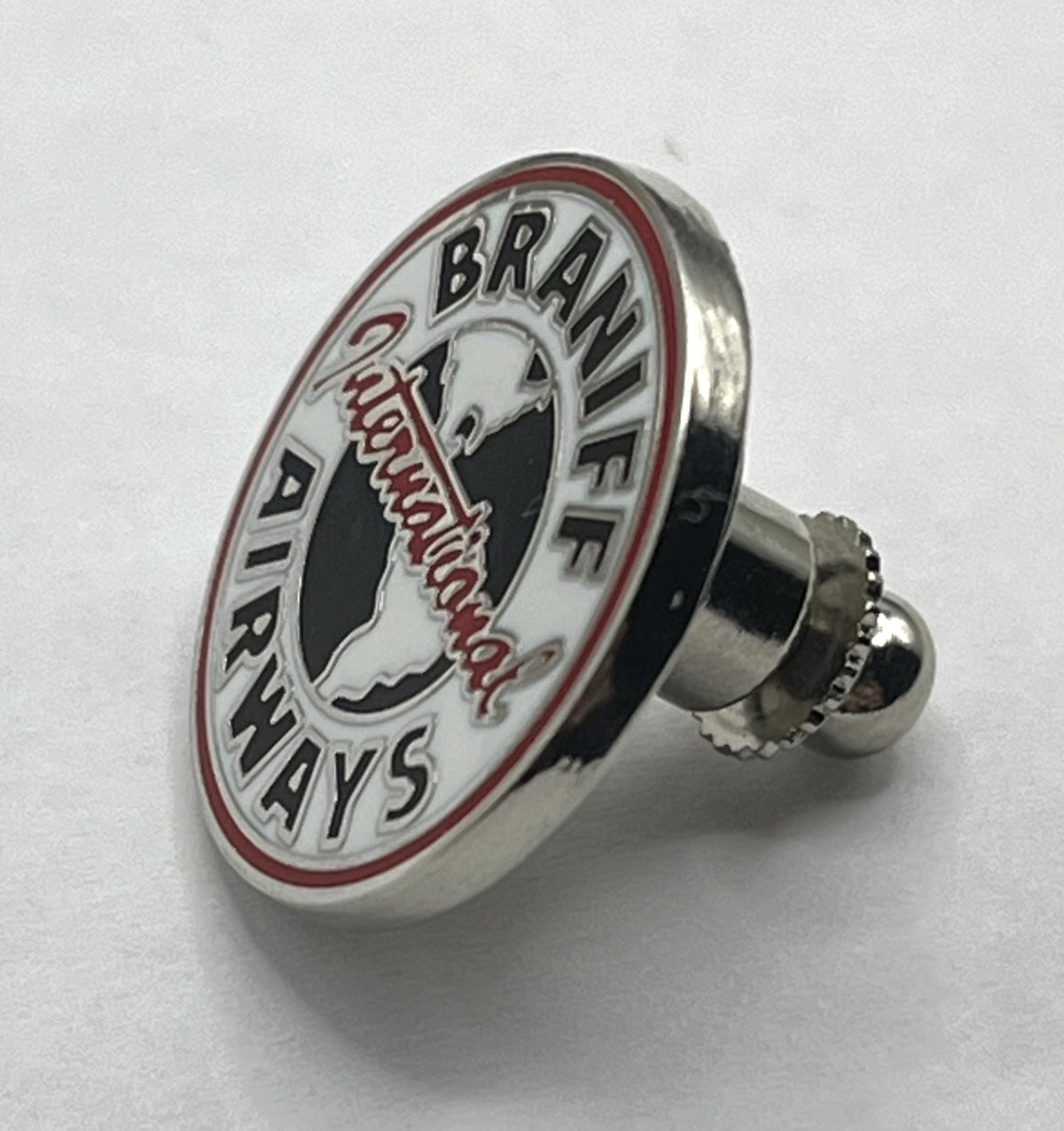 Braniff International Airways Pin ~ Classic Globe Logo ~ Round