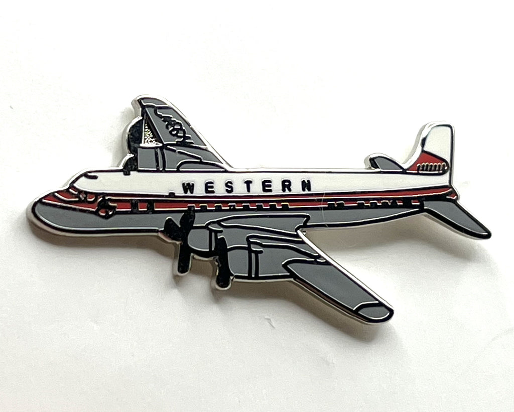 Western Airlines DC-6B Airplane Pin