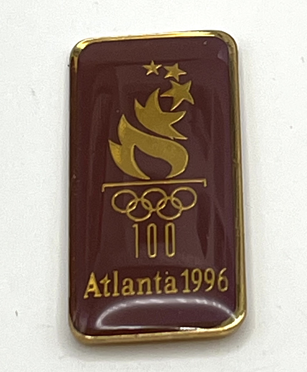 1996 Atlanta Olympic Pin Unauthorized Color Brown Maroon Torch Logo 514895