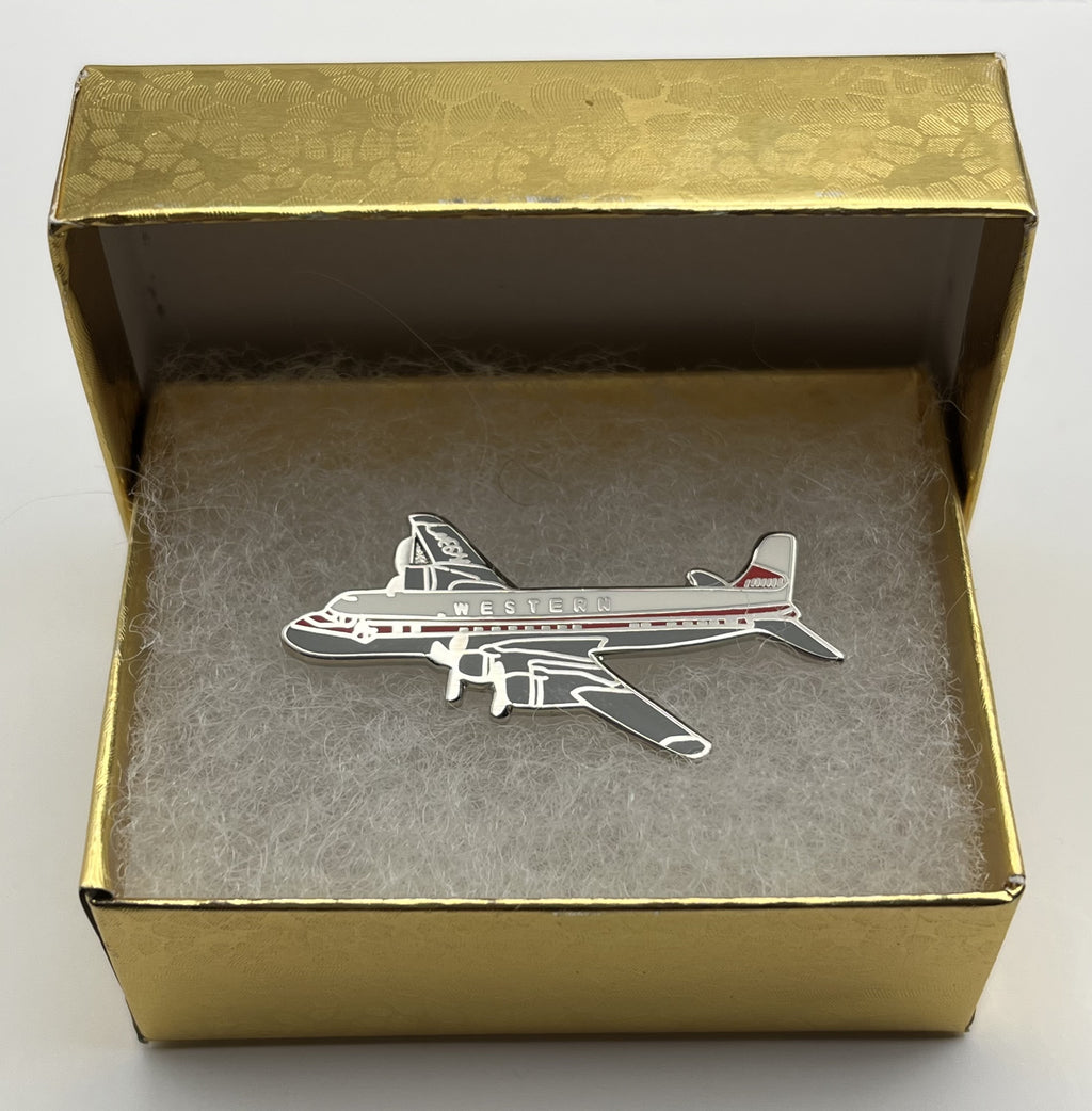 Western Airlines DC-6B Airplane Pin
