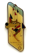 1984 Sarajevo Olympic Pin ~ Vučko Mascot Set ~ Slalom