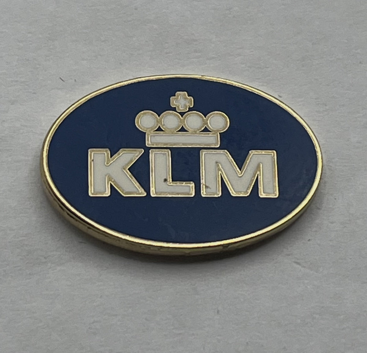 KLM Royal Dutch Airlines Pin ~ Blue Oval Crown Logo