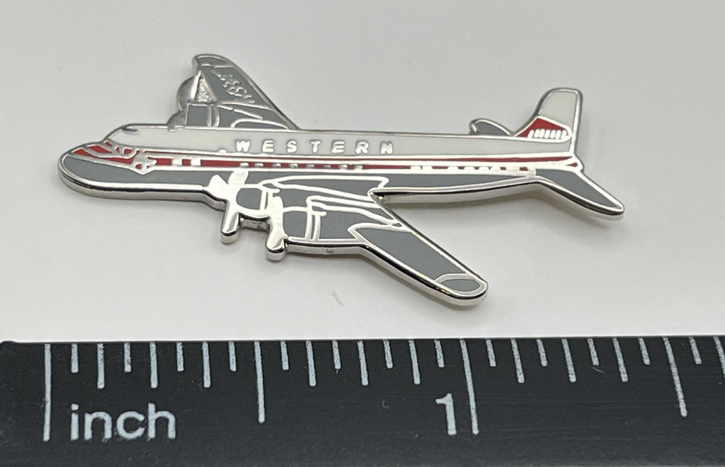 Western Airlines DC-6B Airplane Pin