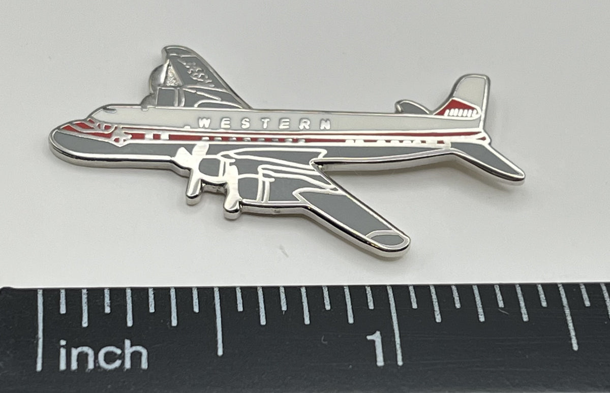 Western Airlines DC-6B Airplane Pin