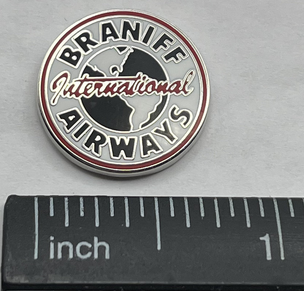 Braniff International Airways Pin ~ Classic Globe Logo ~ Round