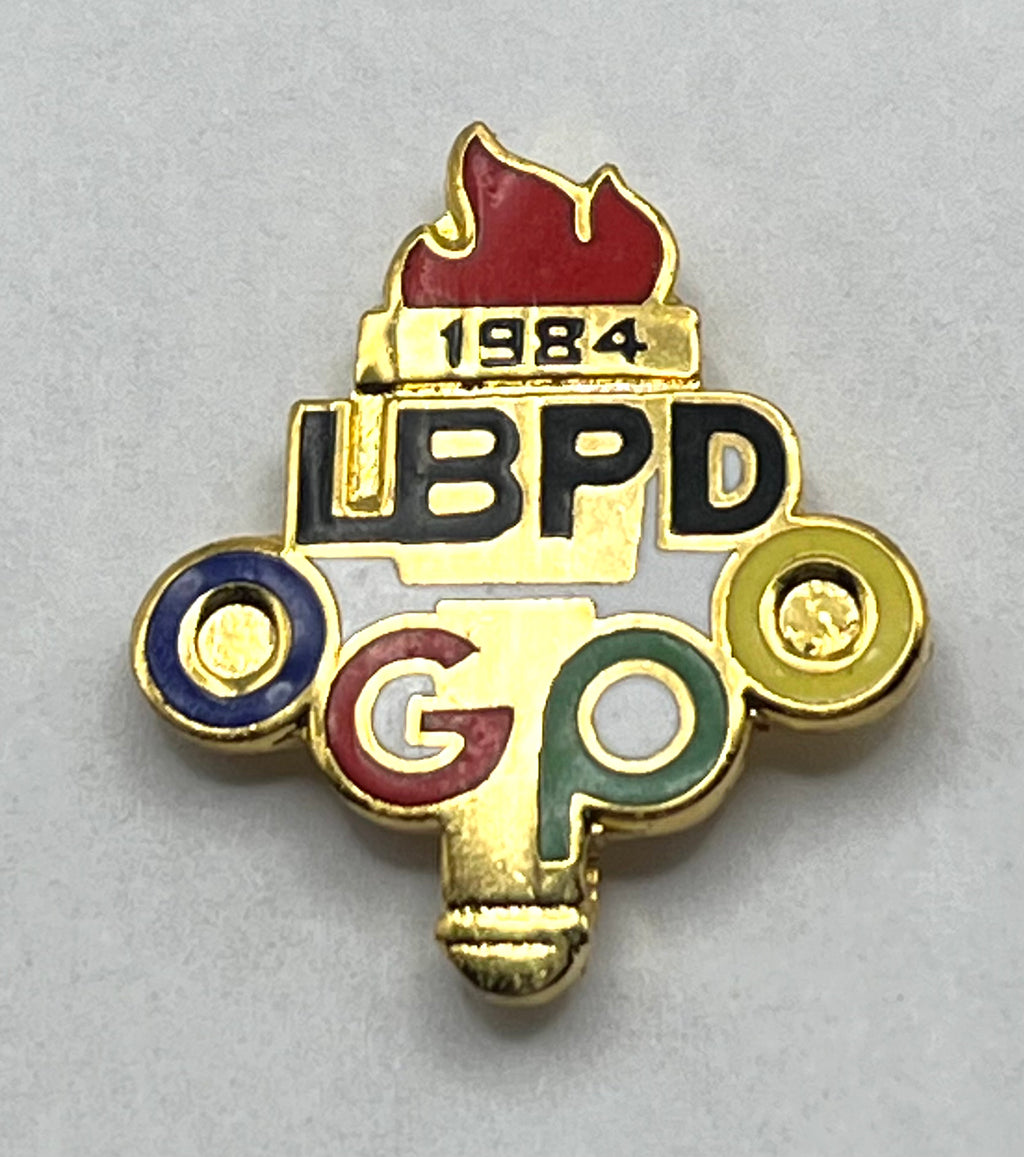 1984 LBPD Olympic Pin ~ Long Beach Police Department ~ OGPO