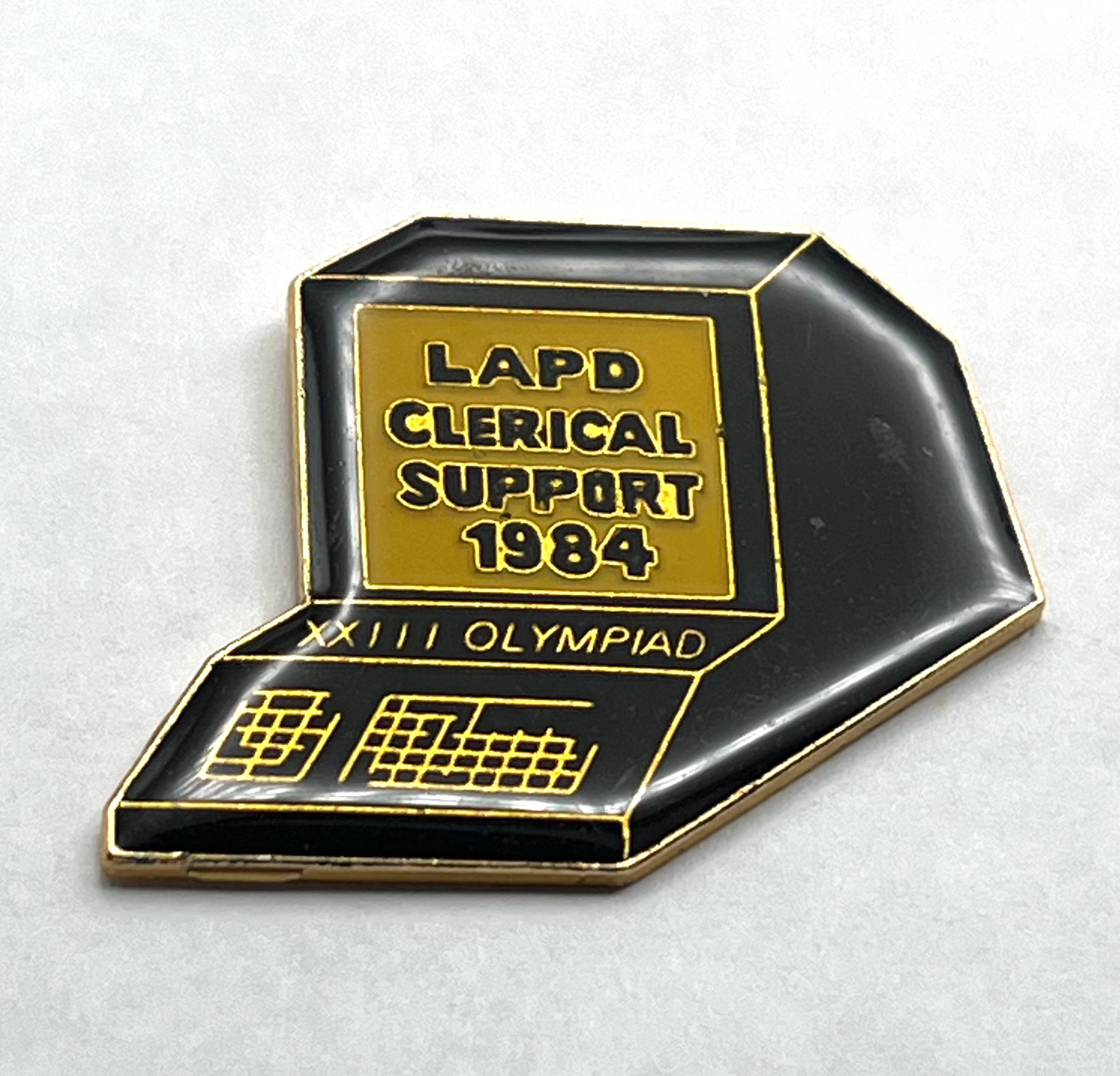 1984 Olympic Pin ~ LAPD Clerical Support XXIII Olympiad